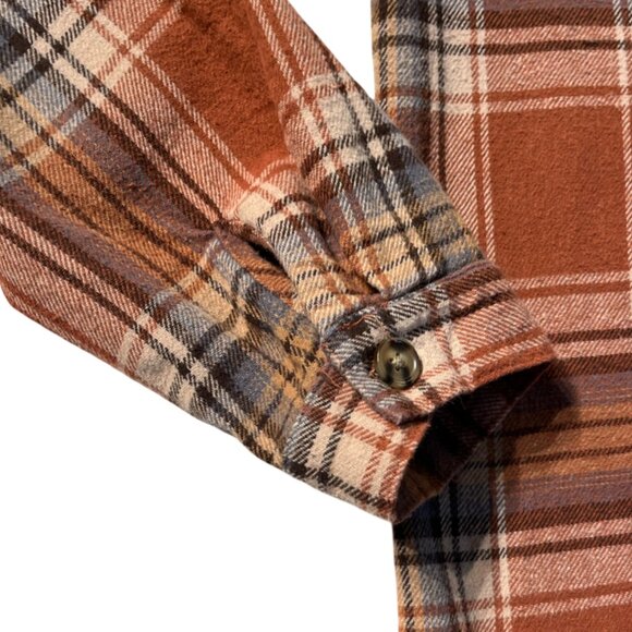 Dizzy Lizzy Flannel Tunic Shirt Dress Size Medium Autumnal Plaid Boho Hay Ride - Picture 7 of 12